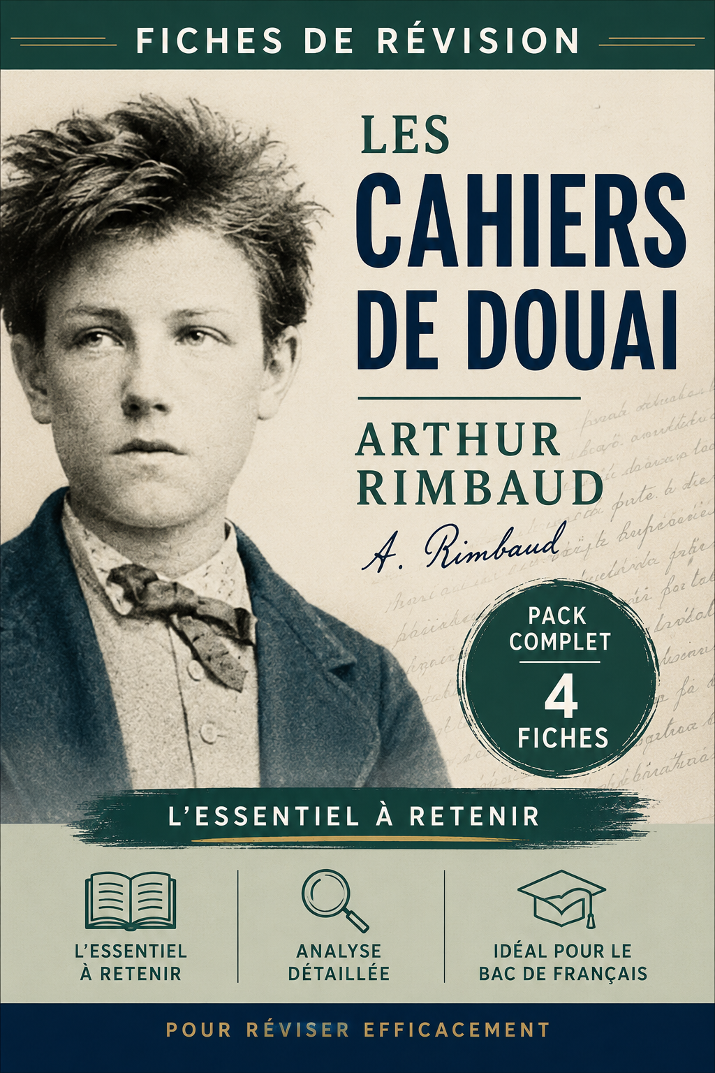 4 Fiches de révision, Cahiers de Douai - Arthur Rimbaud